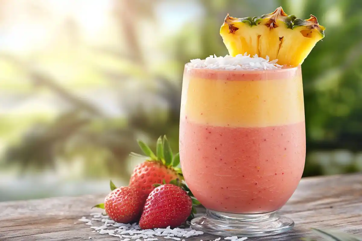 Bahama Mama Tropical Smoothie with coconut and pineapple