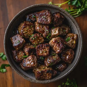 Air Fryer Steak Bites with Garlic Butter