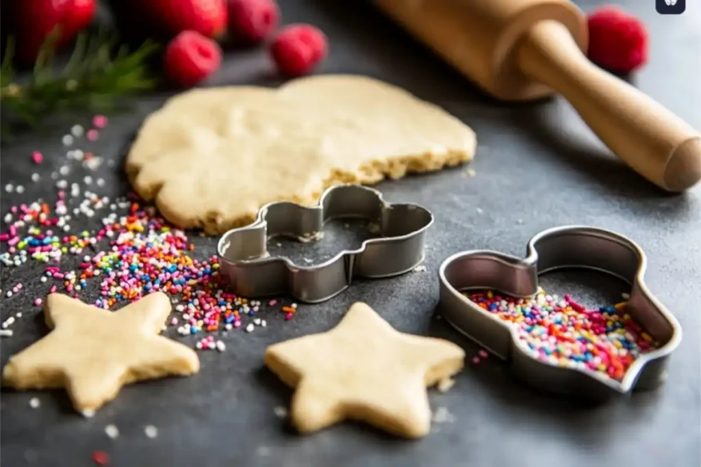 Kids cutting scone dough into fun shapes
