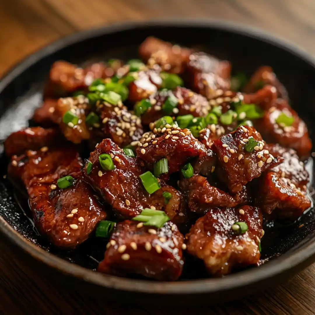 Grilled Korean BBQ meat brushed with sweet savory sauce