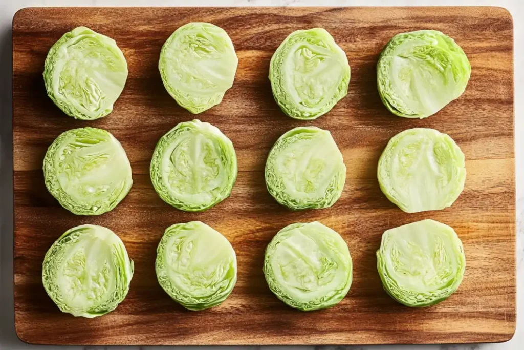 Grilled cabbage steaks on the barbecue